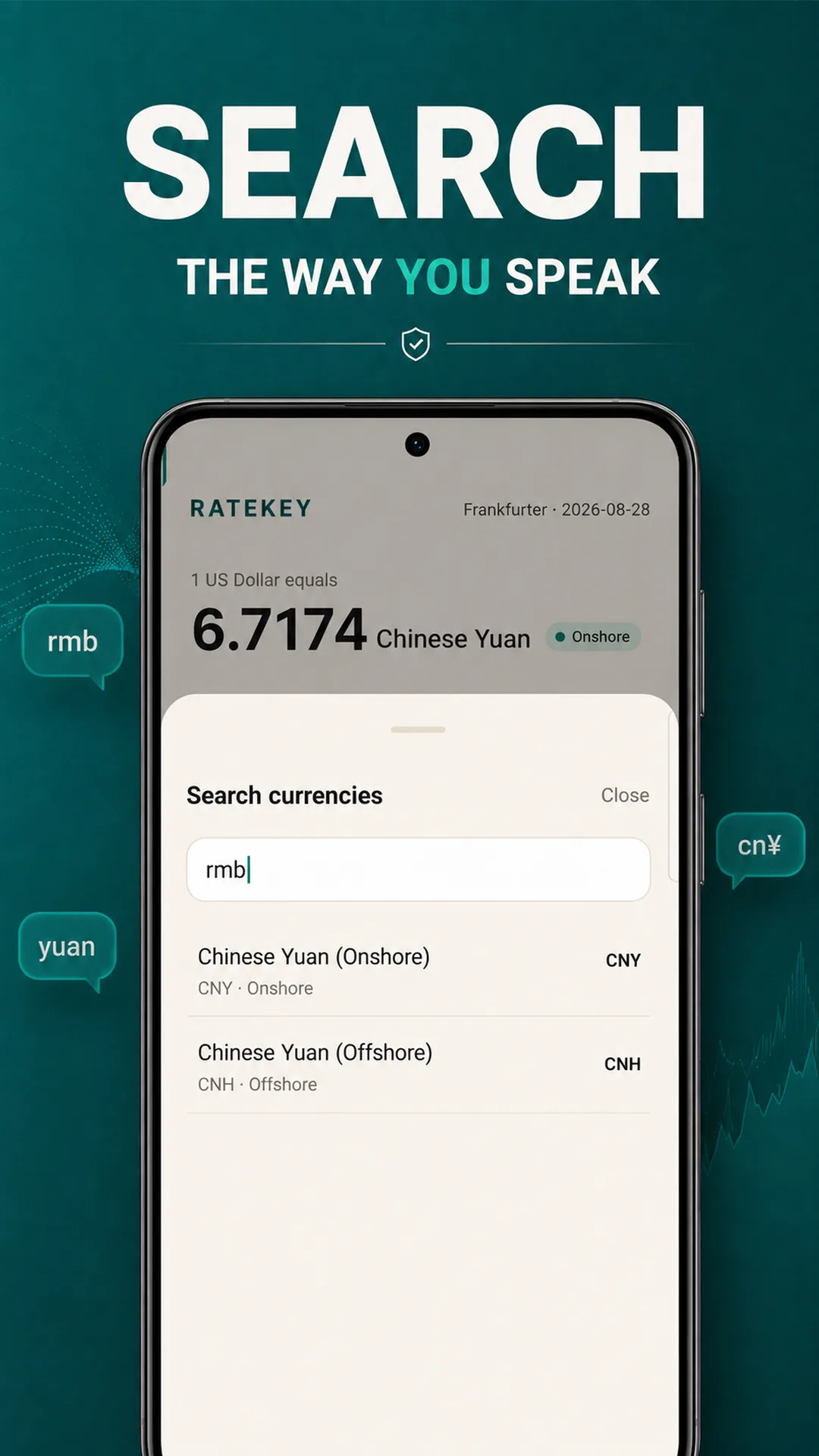 RateKey · Search by alias